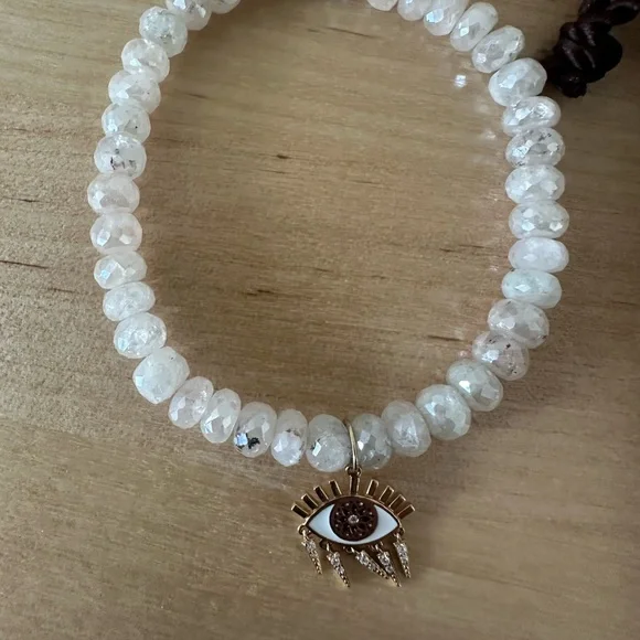 Sydney Evan quartz bracelet, genuine diamond protective eye charm.AUTHENTIC - Picture 2 of 5